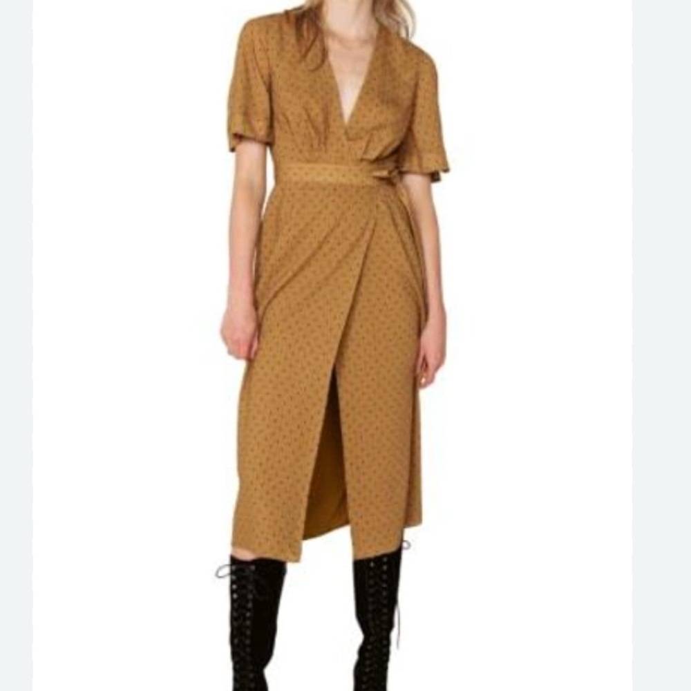 NWT The East Order Taylor Polka Dot Wrap Midi Dress